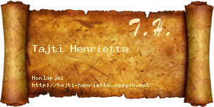 Tajti Henrietta névjegykártya